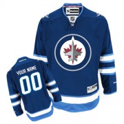 Reebok Winnipeg Jets Youth Customized Premier Navy Blue Home Jersey