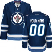 Reebok Winnipeg Jets Men's Customized Authentic Navy Blue Home Jersey