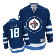 Winnipeg Jets ＃18 Men's Bryan Little Reebok Authentic Navy Blue Home Jersey