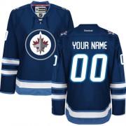 Reebok Winnipeg Jets Women's Customized Authentic Navy Blue Home Jersey