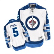 Winnipeg Jets ＃5 Men's Mark Stuart Reebok Authentic White Away Jersey