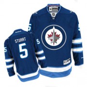 Winnipeg Jets ＃5 Men's Mark Stuart Reebok Authentic Navy Blue Home Jersey