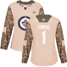 Winnipeg Jets Women's Eric Comrie Adidas Authentic Camo Veterans Day Practice Jersey