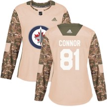 Winnipeg Jets Women's Kyle Connor Adidas Authentic Camo Veterans Day Practice Jersey