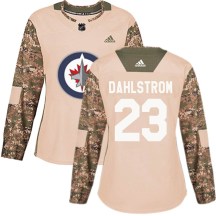 Winnipeg Jets Women's Carl Dahlstrom Adidas Authentic Camo Veterans Day Practice Jersey