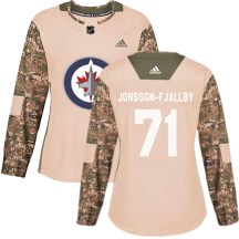 Winnipeg Jets Women's Axel Jonsson-Fjallby Adidas Authentic Camo Veterans Day Practice Jersey
