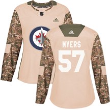 Winnipeg Jets Women's Tyler Myers Adidas Authentic Camo Veterans Day Practice Jersey