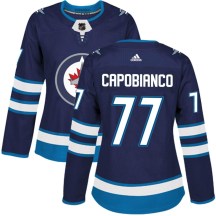 Winnipeg Jets Women's Kyle Capobianco Adidas Authentic Navy Home Jersey