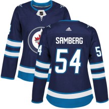 Winnipeg Jets Women's Dylan Samberg Adidas Authentic Navy Home Jersey