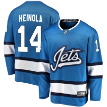 Winnipeg Jets Men's Ville Heinola Fanatics Branded Breakaway Blue Alternate Jersey