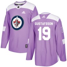 Winnipeg Jets Youth David Gustafsson Adidas Authentic Purple Fights Cancer Practice Jersey
