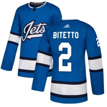Winnipeg Jets Men's Anthony Bitetto Adidas Authentic Blue Alternate Jersey