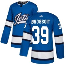 Winnipeg Jets Men's Laurent Brossoit Adidas Authentic Blue Alternate Jersey