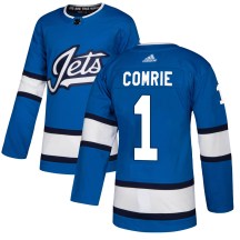 Winnipeg Jets Men's Eric Comrie Adidas Authentic Blue Alternate Jersey
