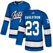 Winnipeg Jets Men's Carl Dahlstrom Adidas Authentic Blue Alternate Jersey