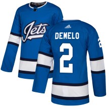Winnipeg Jets Men's Dylan DeMelo Adidas Authentic Blue Alternate Jersey