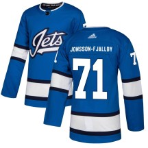 Winnipeg Jets Men's Axel Jonsson-Fjallby Adidas Authentic Blue Alternate Jersey
