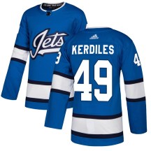 Winnipeg Jets Men's Nic Kerdiles Adidas Authentic Blue Alternate Jersey
