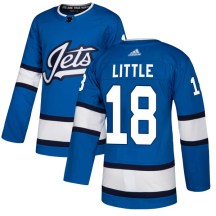 Winnipeg Jets Men's Bryan Little Adidas Authentic Blue Alternate Jersey