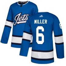 Winnipeg Jets Men's Colin Miller Adidas Authentic Blue Alternate Jersey