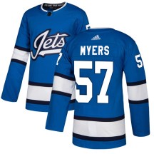 Winnipeg Jets Men's Tyler Myers Adidas Authentic Blue Alternate Jersey