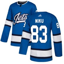Winnipeg Jets Men's Sami Niku Adidas Authentic Blue Alternate Jersey
