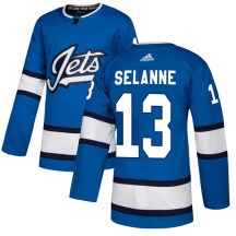 Winnipeg Jets Men's Teemu Selanne Adidas Authentic Blue Alternate Jersey