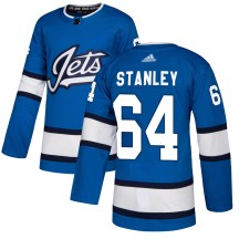 Winnipeg Jets Men's Logan Stanley Adidas Authentic Blue Alternate Jersey