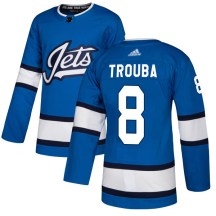 Winnipeg Jets Men's Jacob Trouba Adidas Authentic Blue Alternate Jersey
