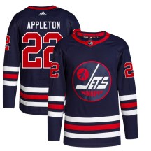 Winnipeg Jets Youth Mason Appleton Adidas Authentic Navy 2021/22 Alternate Primegreen Pro Jersey