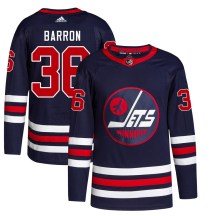 Winnipeg Jets Youth Morgan Barron Adidas Authentic Navy 2021/22 Alternate Primegreen Pro Jersey