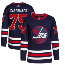 Winnipeg Jets Youth Kyle Capobianco Adidas Authentic Navy 2021/22 Alternate Primegreen Pro Jersey