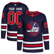 Winnipeg Jets Youth Custom Adidas Authentic Navy Custom 2021/22 Alternate Primegreen Pro Jersey