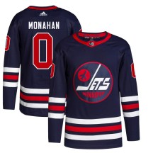 Winnipeg Jets Youth Sean Monahan Adidas Authentic Navy 2021/22 Alternate Primegreen Pro Jersey
