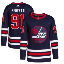 Winnipeg Jets Youth Cole Perfetti Adidas Authentic Navy 2021/22 Alternate Primegreen Pro Jersey