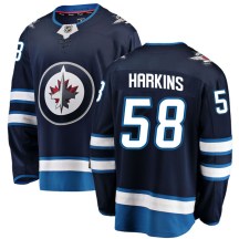 Winnipeg Jets Men's Jansen Harkins Fanatics Branded Breakaway Blue Home Jersey