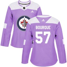Winnipeg Jets Women's Gabriel Bourque Adidas Authentic Purple Fights Cancer Practice Jersey
