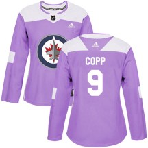 Winnipeg Jets Women's Andrew Copp Adidas Authentic Purple Fights Cancer Practice Jersey