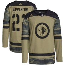 Winnipeg Jets Men's Mason Appleton Adidas Authentic Camo Military Appreciation Practice Jersey