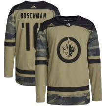 Winnipeg Jets Men's Laurie Boschman Adidas Authentic Camo Military Appreciation Practice Jersey