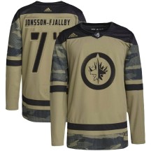 Winnipeg Jets Men's Axel Jonsson-Fjallby Adidas Authentic Camo Military Appreciation Practice Jersey