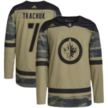 Winnipeg Jets Men's Keith Tkachuk Adidas Authentic Camo Military Appreciation Practice Jersey