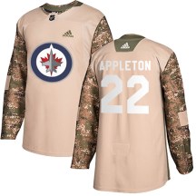Winnipeg Jets Youth Mason Appleton Adidas Authentic Camo Veterans Day Practice Jersey