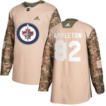 Winnipeg Jets Youth Mason Appleton Adidas Authentic Camo Veterans Day Practice Jersey