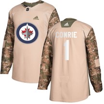 Winnipeg Jets Youth Eric Comrie Adidas Authentic Camo Veterans Day Practice Jersey