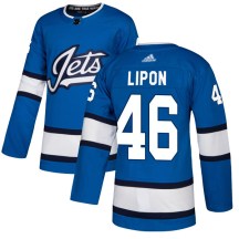 Winnipeg Jets Youth J.C. Lipon Adidas Authentic Blue Alternate Jersey
