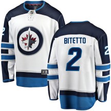 Winnipeg Jets Youth Anthony Bitetto Fanatics Branded Breakaway White Away Jersey