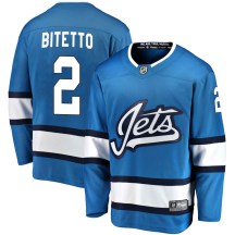 Winnipeg Jets Youth Anthony Bitetto Fanatics Branded Breakaway Blue Alternate Jersey