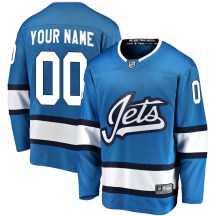 Winnipeg Jets Youth Custom Fanatics Branded Breakaway Blue Custom Alternate Jersey
