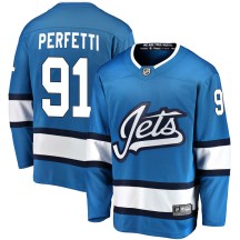 Winnipeg Jets Youth Cole Perfetti Fanatics Branded Breakaway Blue Alternate Jersey